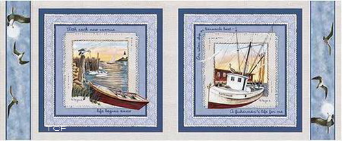 Sea Bound Tug Boat Fabric 4 Panels